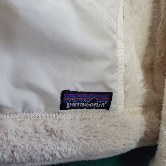 Patagonia Reversible Fleece Zip Up Jacket Ivory Md - Picture 6 of 13